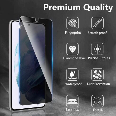 2 Pack Privacy Screen Protector Designed for Samsung Galaxy S21 5G,Full Coverage Anti-Spy Tempered Glass Film,9H Hardness,Anti-Fingerprint,Bubble Free,Easy to Install in Saudi Arabia