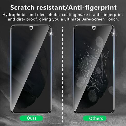 2 Pack Privacy Screen Protector Designed for Samsung Galaxy S21 5G,Full Coverage Anti-Spy Tempered Glass Film,9H Hardness,Anti-Fingerprint,Bubble Free,Easy to Install in Saudi Arabia