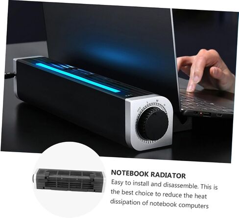 Portable Laptop Cooling Pad with Strong Heat Dissipation and Low Power Consumption, Aluminum Alloy and Abs Material, Adjustable Holder with Rear Plugs for Tablets and Laptops in Kuwait