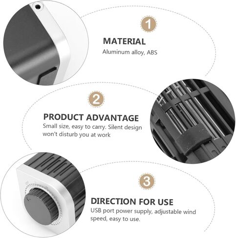 Portable Laptop Cooling Pad with Strong Heat Dissipation and Low Power Consumption, Aluminum Alloy and Abs Material, Adjustable Holder with Rear Plugs for Tablets and Laptops in Kuwait