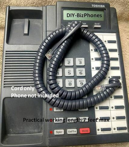 25-Pack Charcoal Gray 12Ft Replacement Handset Cord for Toshiba Phone DKT in Saudi Arabia