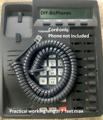 25-Pack Charcoal Gray 12Ft Replacement Handset Cord for Toshiba Phone DKT in Saudi Arabia