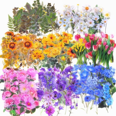 Transparent Pressed Flower Stickers 320 PCS-Dried Resin Leaves- Floral Decorative Scrapbook for Supplies Art Craft Journal Planner Bottles Phone Cases Laptops Decors in Saudi Arabia