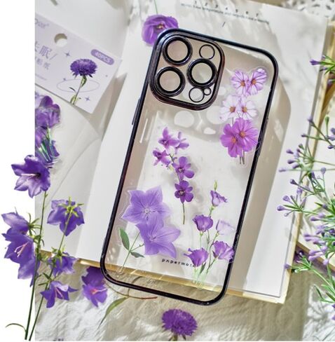 Transparent Pressed Flower Stickers 320 PCS-Dried Resin Leaves- Floral Decorative Scrapbook for Supplies Art Craft Journal Planner Bottles Phone Cases Laptops Decors in Saudi Arabia