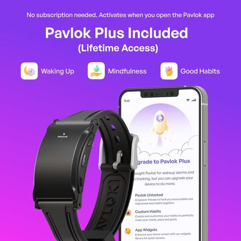 Pavlok 3 Sports (White) – App Controlled Silent Alarm & Habit Trainer Wearable – Vibration/Chime/Zap – Includes Plus (Lifetime Access) – Steps & Sleep Tracking in Kuwait