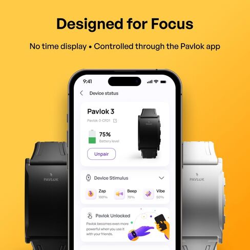 Pavlok 3 Sports (White) – App Controlled Silent Alarm & Habit Trainer Wearable – Vibration/Chime/Zap – Includes Plus (Lifetime Access) – Steps & Sleep Tracking in Kuwait