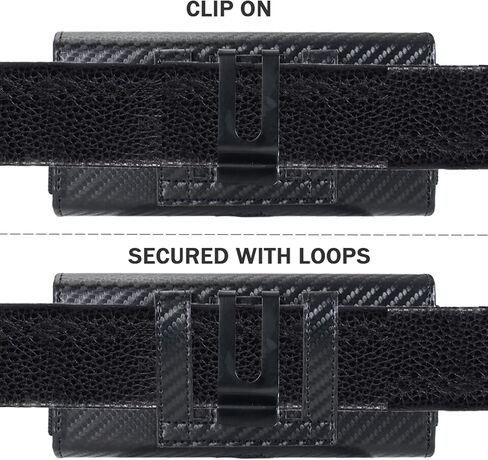 Holster Pouch for Samsung Galaxy Z Fold 8 Ultra /7/6/5/4/3/2/ Z Trifold with S Pen Holder & Belt Clip & Card Holder, Luxury Carbon Fiber Leather Holster with Belt Loop&Metal Clip in Kuwait