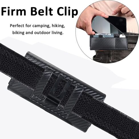 Holster Pouch for Samsung Galaxy Z Fold 8 Ultra /7/6/5/4/3/2/ Z Trifold with S Pen Holder & Belt Clip & Card Holder, Luxury Carbon Fiber Leather Holster with Belt Loop&Metal Clip in Kuwait