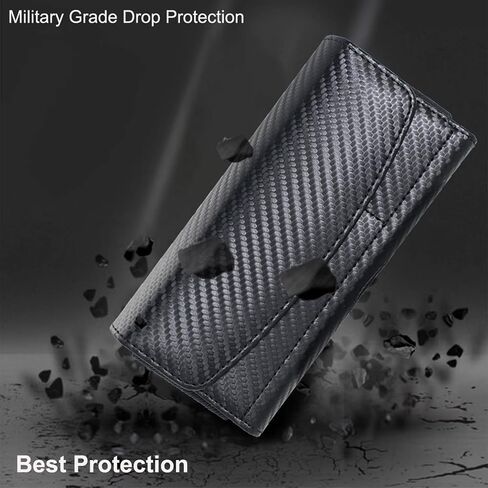 Holster Pouch for Samsung Galaxy Z Fold 8 Ultra /7/6/5/4/3/2/ Z Trifold with S Pen Holder & Belt Clip & Card Holder, Luxury Carbon Fiber Leather Holster with Belt Loop&Metal Clip in Kuwait