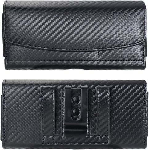 Holster Pouch for Samsung Galaxy Z Fold 8 Ultra /7/6/5/4/3/2/ Z Trifold with S Pen Holder & Belt Clip & Card Holder, Luxury Carbon Fiber Leather Holster with Belt Loop&Metal Clip in Kuwait
