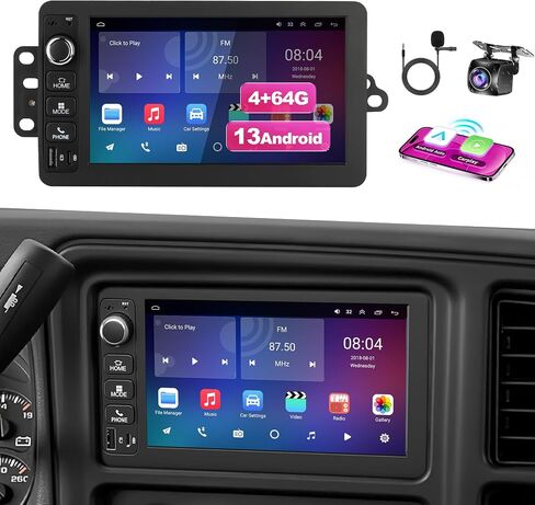 7" Car Radio for Cadillac Escalade 03-06,for Chevy Avalanche 03-06,Colorado 03-12,Express 03-07 Physical Button Style Android 13 Stereo w/CarPlay Android Auto,4+64G GPS Bluetooth Backup Camera SWC in Kuwait
