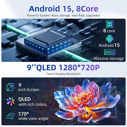 8 Core Car Radio for Jeep Grand Cherokee 2011 2012 2013: Upgrade Android 15 Touch Screen Stereo Wireless Carplay Android Auto 5GWiFi FM/AM RDS 36EQ GPS SWC Mirror Link Backup Camera in Kuwait