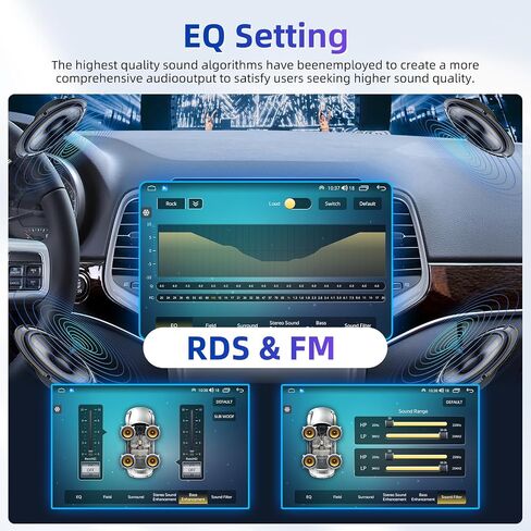 8 Core Car Radio for Jeep Grand Cherokee 2011 2012 2013: Upgrade Android 15 Touch Screen Stereo Wireless Carplay Android Auto 5GWiFi FM/AM RDS 36EQ GPS SWC Mirror Link Backup Camera in Kuwait