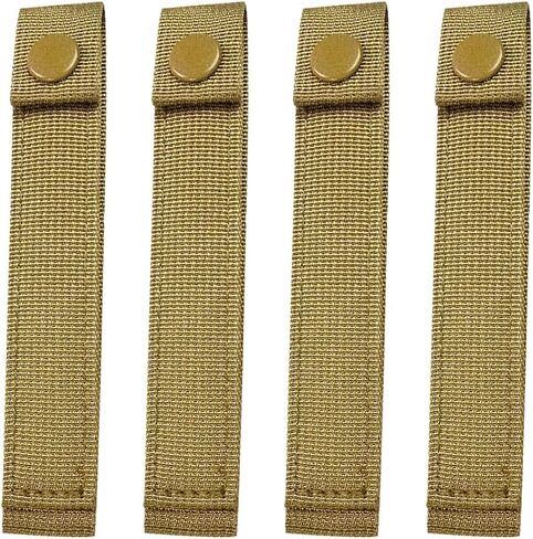 4 Pcs Molle Webbing Straps Tactical Attachment Straps Molle Accessories Snap Straps Small Molle Backpack Straps Nylon Thumb Straps Khaki in Kuwait
