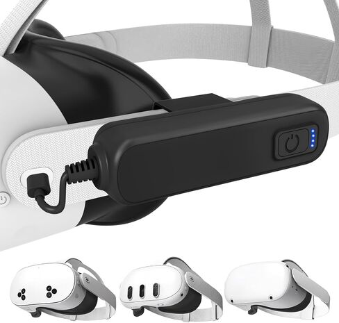 2-Pack 5000mAh Battery Pack for Meta/Oculus Quest 3S/3/2, 18W PD Fast VR Charger, Extended 4-8H Playtime, Dual Fast Charging, Clip-On Power Banks, Lightweight & Safe, Meta Quest 3S/3/2 Accessories in Kuwait