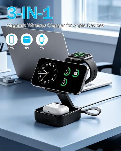 3 in 1 Charging Station for Apple Devices, Wireless Charger Stand in Kuwait