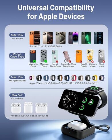 3 in 1 Charging Station for Apple Devices, Wireless Charger Stand in Kuwait
