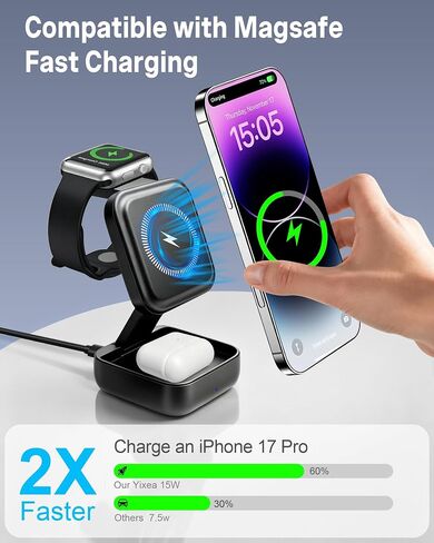 3 in 1 Charging Station for Apple Devices, Wireless Charger Stand in Kuwait