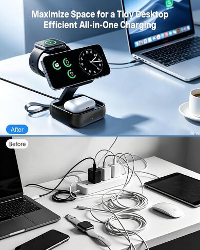 3 in 1 Charging Station for Apple Devices, Wireless Charger Stand in Kuwait