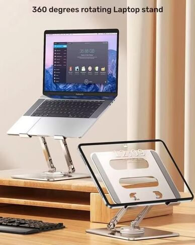 Rotational Laptop Stand Desk Notebook Computer Holder(Aluminium,Sliver) in Kuwait