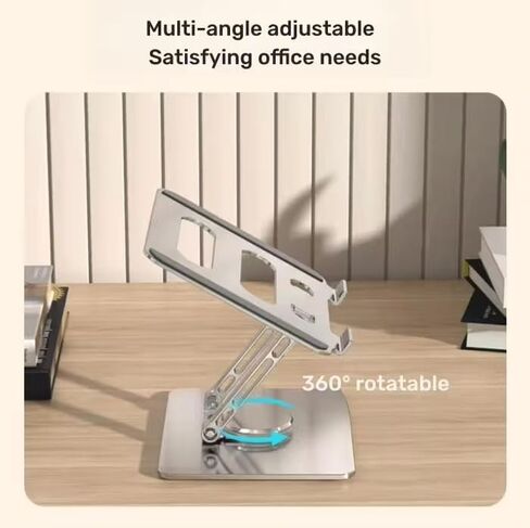 Rotational Laptop Stand Desk Notebook Computer Holder(Aluminium,Sliver) in Kuwait
