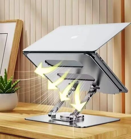 Rotational Laptop Stand Desk Notebook Computer Holder(Aluminium,Sliver) in Kuwait