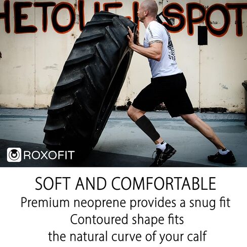ROXOFIT Calf Brace for Torn Calf Muscle and Shin Splint Relief - Shin Splint Brace - Compression Sleeves for Women Calf Compression Sleeve Men, Shin Splint Compression Sleeve, Compression Calf Sleeve Women, Calf Compression Sleeve Women, Calf Sleeves for  in Kuwait