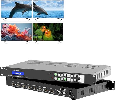 4K@30Hz 2U Rack-Mount 16x16 Seamless HDMI Matrix & 4x4 Video Wall Controller | 6 Controls, Web GUI & App | Custom Splicing | 3.5mm Audio De-embedding | 16 Preset Scenes | HDMI 1.4 HDCP 1.4 EDID in Kuwait