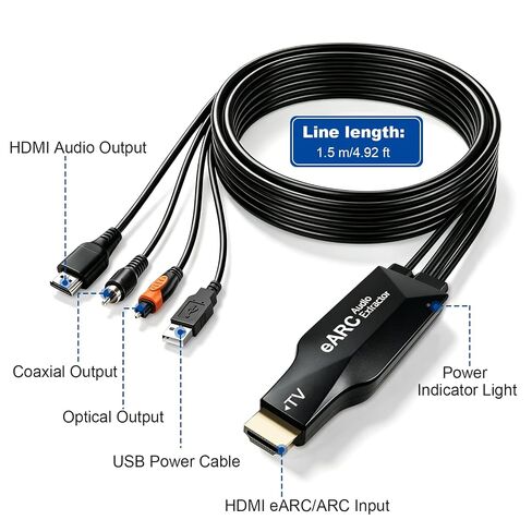 Tendak 192 Khz HDMI ARC/eARC to HDMI Optical Coaxial Audio Converter Cable in Kuwait
