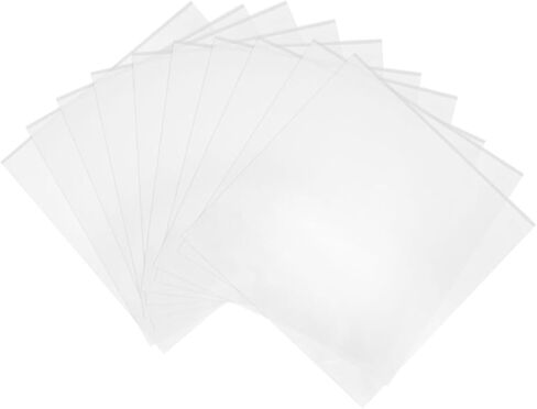 Healeved 10pcs Vinyl Record Sleeves Protective Outer Covers for Albums, Plastic Material, Tear-Resistant Design, for Vinyl Record Storage and Preservation in Kuwait