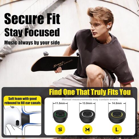 Memory Foam Ear Tips for AirPods Pro 3 (S/M/L, 3 Pairs-Black) in Kuwait