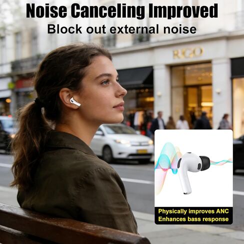 Memory Foam Ear Tips for AirPods Pro 3 (S/M/L, 3 Pairs-Black) in Kuwait
