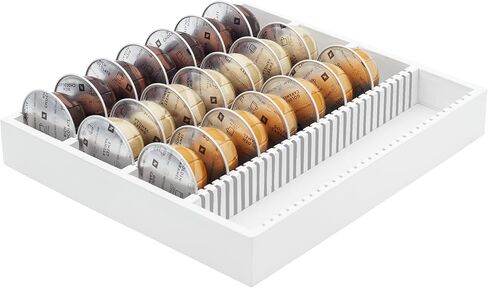 MinBoo Bamboo Coffee Pod Storage Holder Drawer Insert for Counter Compatible with Vertuoline Capsules for Kitchen, Home, Office, Coffee Station,Small in Saudi Arabia