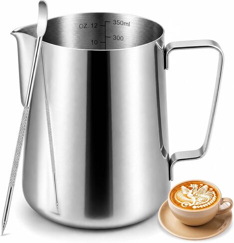 Vakoo Milk Frothing Pitcher, 12oz, 304 Stainless Steel Frother Cup in Saudi Arabia