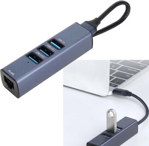 USB to Ethernet Adapter 4 Ports 100Mbps 5Gbps Aluminium Alloy in Saudi Arabia