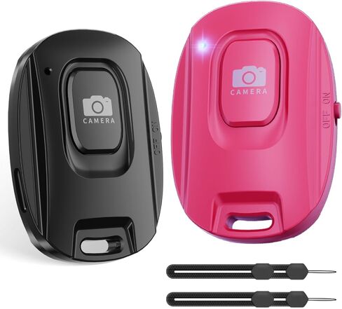 Wireless Camera Remote Shutter for iPhone and Android Smartphones 2 Pack, Bluetooth 5.2 Phone Remote Control Selfie Button for Photos and Videos, Battery Powered, Wrist Strap Included(2 Pack) in Saudi Arabia