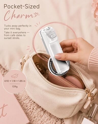Feitenn Magnetic Selfie Stick Tripod, Detachable Remote, 40cm Extendable Phone Grip, 360° Adjustable Camera Holder, Pocket Vlog Hand Grip Compatible with iPhone 12-17 & All Smartphones in Saudi Arabia