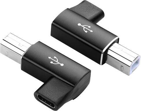 90 Degree USB C Female to USB B Male MIDI Converter,Support Data Sync Compatible with Printer, Scanner, Electric Piano, MIDI Keyboard (2-Pack) in Saudi Arabia