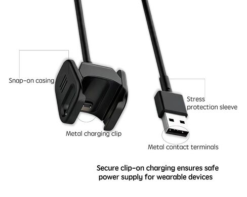 USB Charging Cable Dock Stand for Fitbit 4 Smartwatch 3.3FT in Kuwait