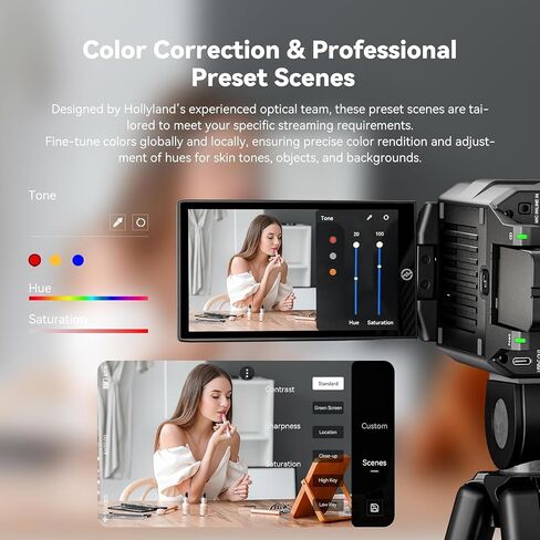 Hollyland VenusLiv 24/7 Livestream Camera Bundle with HDMI Cable LCD Cleaning Kit Touch Fastener Straps for YouTube TikTok Live Streaming in Kuwait