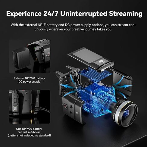 Hollyland VenusLiv 24/7 Livestream Camera Bundle with HDMI Cable LCD Cleaning Kit Touch Fastener Straps for YouTube TikTok Live Streaming in Kuwait