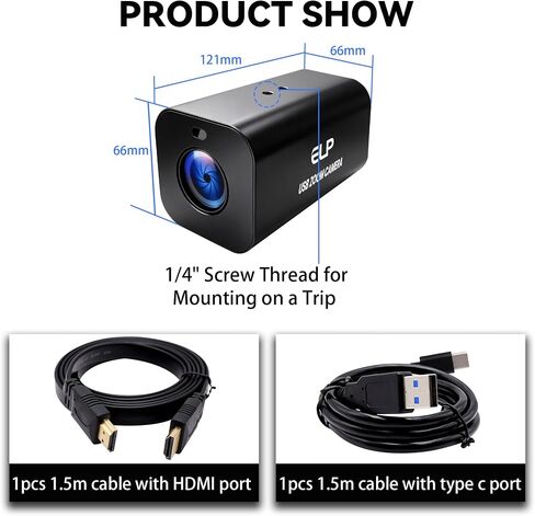 60fps High Speed 4K USB Camera,21X Zoom USB2.0&HDMI Dual Interface,3840×2160 High Resolution,H.264 H.265 Encoding,Plug&Play for Windows Mac OS Linux Projector Live Streaming in Saudi Arabia