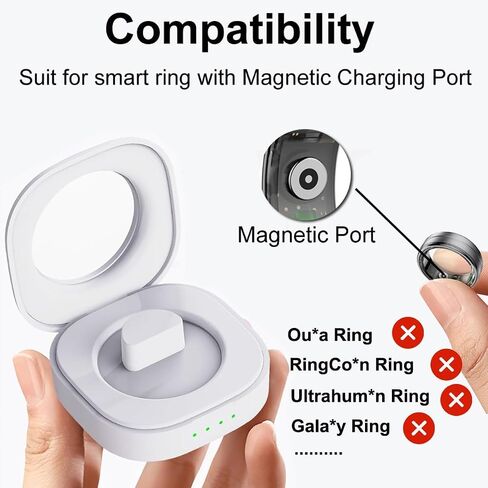 Smart Ring Charging Case Fitness Ring Portable Charger Box Compact Small Magnetic Charger for Smart Rings, Large Capactiy Charges Rings 15 Times (Not Wireless Charging) in Saudi Arabia