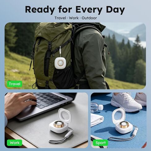 Smart Ring Charging Case Fitness Ring Portable Charger Box Compact Small Magnetic Charger for Smart Rings, Large Capactiy Charges Rings 15 Times (Not Wireless Charging) in Saudi Arabia