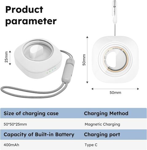 Smart Ring Charging Case Fitness Ring Portable Charger Box Compact Small Magnetic Charger for Smart Rings, Large Capactiy Charges Rings 15 Times (Not Wireless Charging) in Saudi Arabia