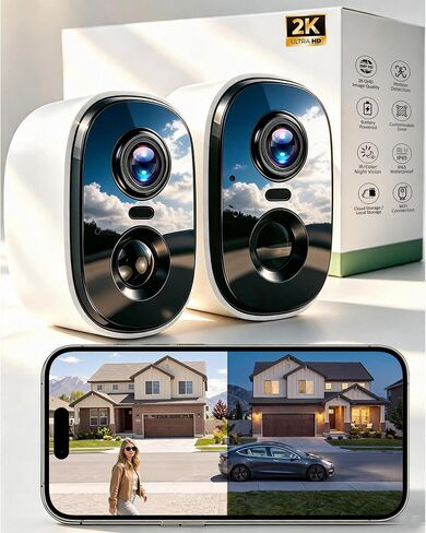 2‑Pack Security Cameras Wireless Outdoor with Upgraded Battery&connection in Saudi Arabia