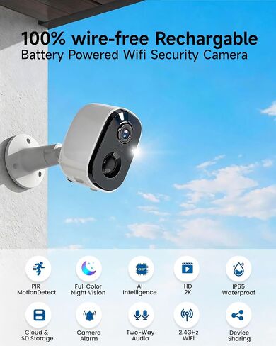 2‑Pack Security Cameras Wireless Outdoor with Upgraded Battery&connection in Saudi Arabia