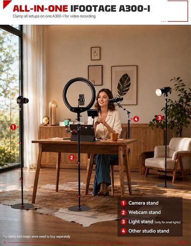 IFOOTAGE Cobra 2 RB-A300-I 60" Iron Round Base Camera Monopod Stand in Saudi Arabia