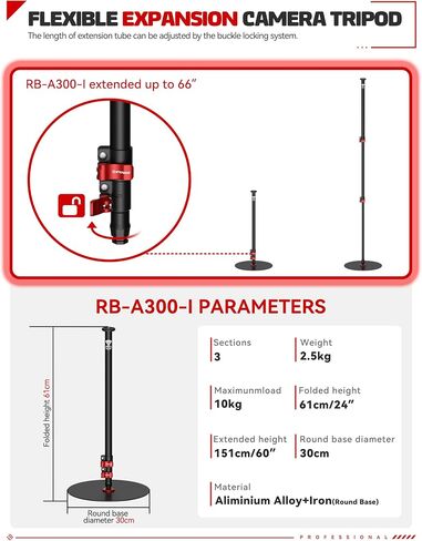 IFOOTAGE Cobra 2 RB-A300-I 60" Iron Round Base Camera Monopod Stand in Saudi Arabia