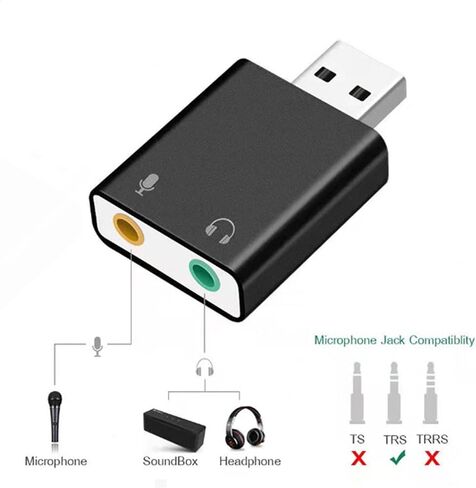 USB Sound Card for PC USB 3.5mm Audio Stereo Adapter in Saudi Arabia
